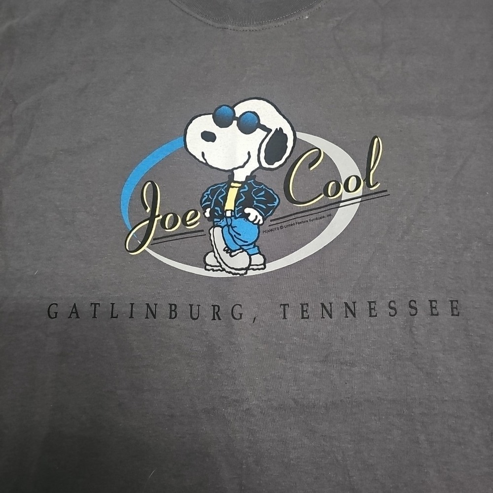 Vintage 90s Joe Cool Snoopy Shirt L Peanuts Cartoon USA Fabric Y2k Tourist Gift